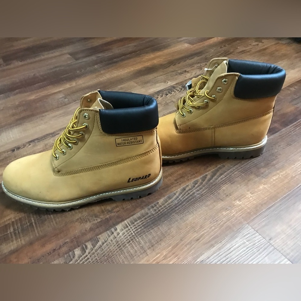Leopard Men's Workboots Safety Shoes Sz 12 Genuine Leather Soft Toe!